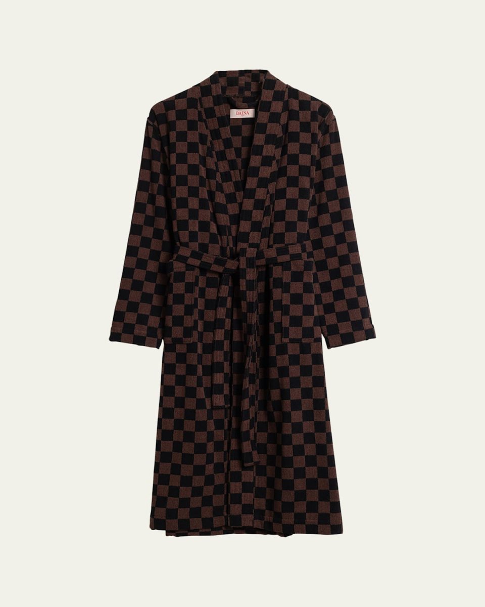 Sulis Cotton Check Bath Rob